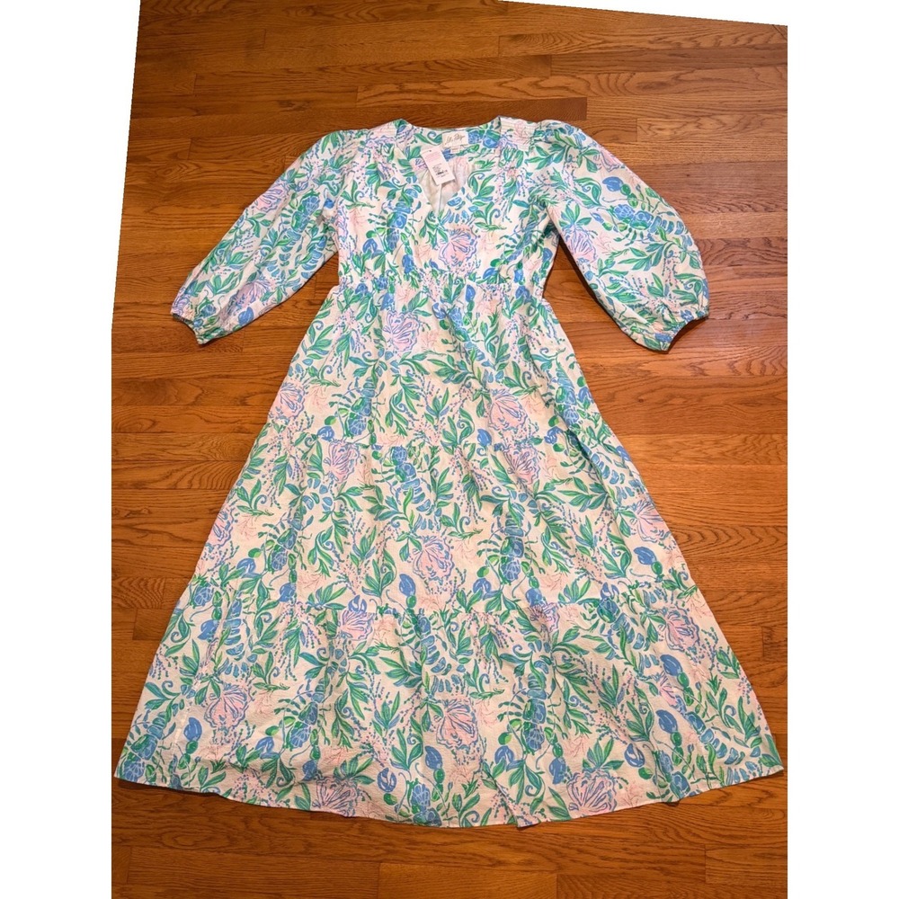 Lilly Pulitzer Deacon V-Neck Maxi Dress Resort White Just A Pinch Floral 16 NWT - Picture 8 of 8